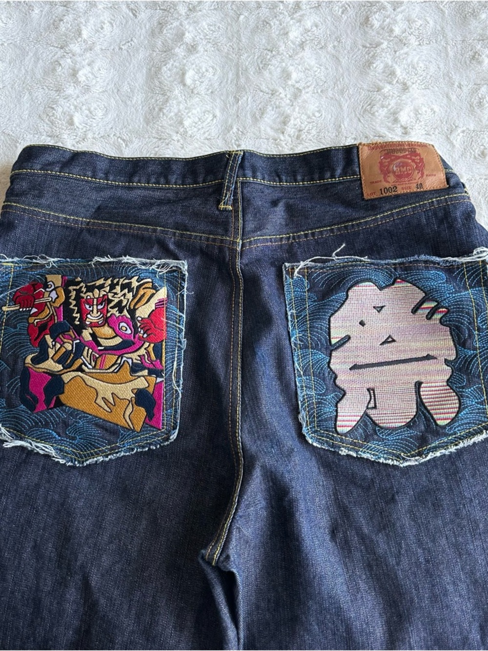 Vintage Red Monkey Company RMC Jeans Mens 38x28 (Tag 40) Indigo Embroidered Y2K